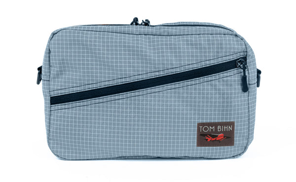 A Packing Cube Shoulder Bag in Tidal (light bluish-grey with white grid) 200 Halcyon